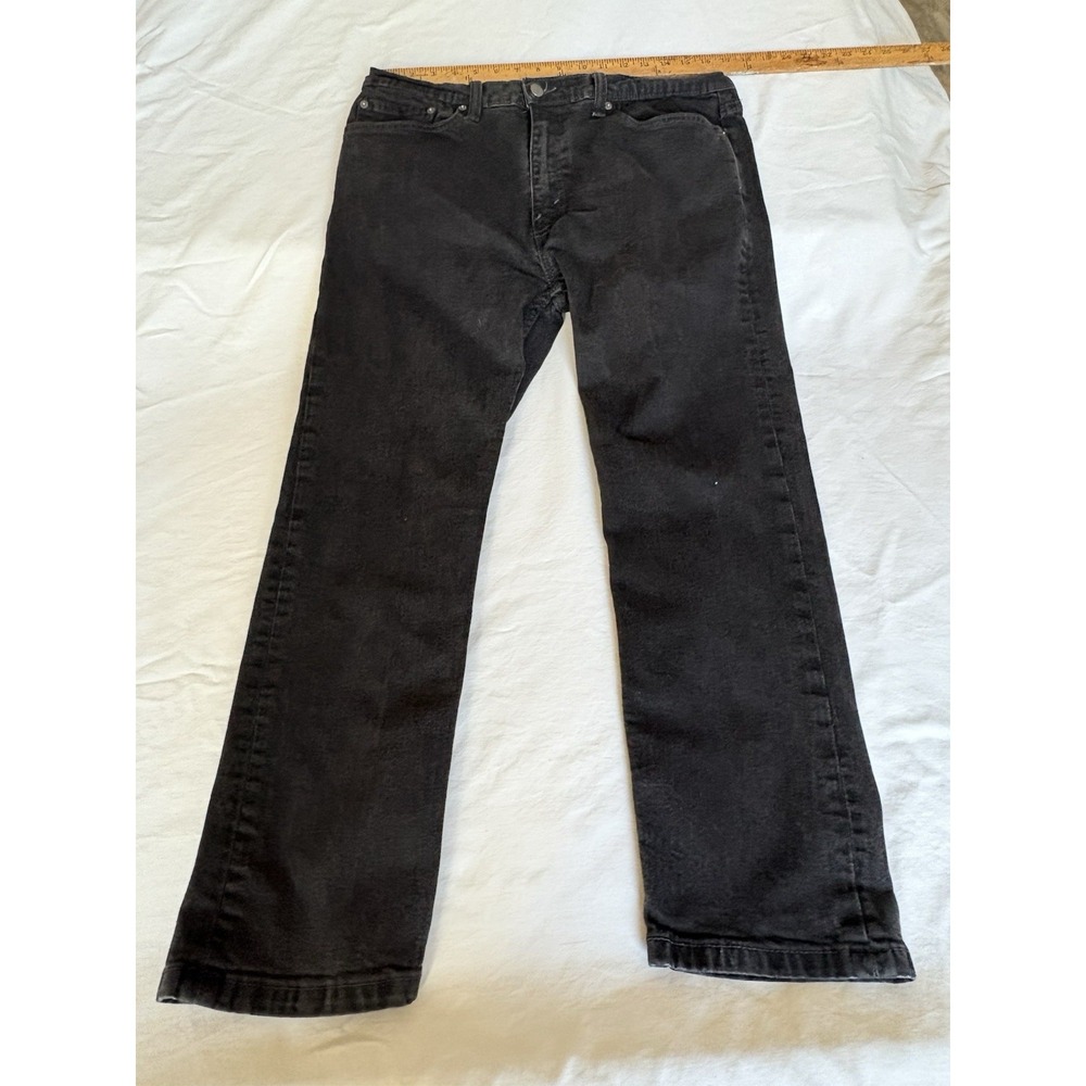 Men's Levis 502 Taper Fit Denim Jeans SZ 36x30 Black Stretch Modern Red Tab